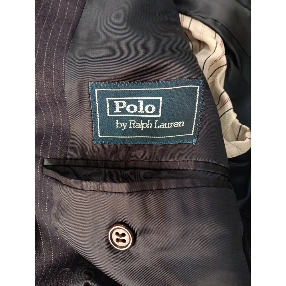 Polo‎ Ralph Lauren Blazer Mens 48R Pinstripe Made Italy Wool / Cashmere   2355